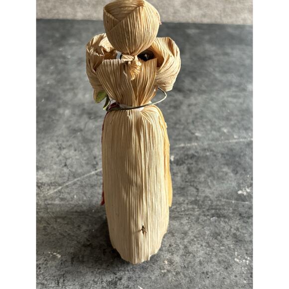 3 Vtg Corn Husk Doll, Folk Art 6” Figures - Picture 9 of 14